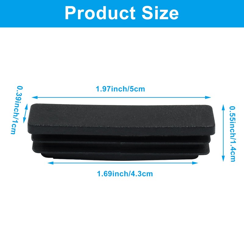 Kemcatui 20Pcs Rectangle End Caps, 2x2/5 Inch Rectangular Tubing Plugs