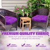 3 Pack Wicker Cushion Waterproof Tufted Patio Furniture,Purple