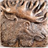 Metal Tile rts Manufacturing Bronze Wildlife (Moose) 4"x4" Decorative Wall