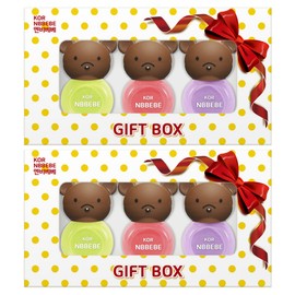 Enbee Bebe Children's Cosmetics and Baby Nail Polish 3-piece Gift Set, Funny Green + Funny Pink + Cream Purple, 2 Pieces / 엔비베베 어린이 화장품 유아매니큐어 3종 선물세트, 퍼니그린 + 퍼니핑크 + 크림퍼플, 2개