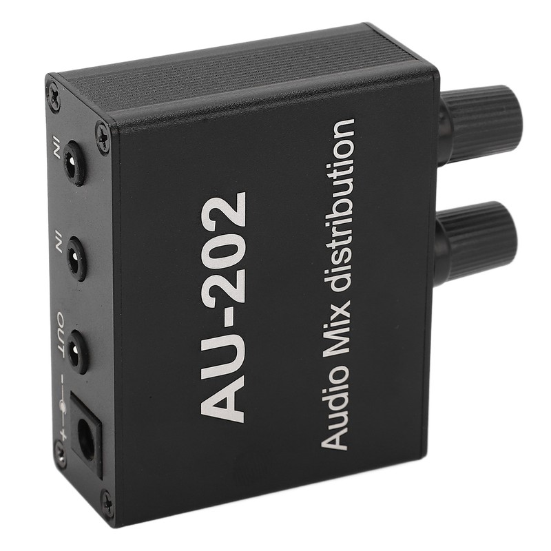 Stereo Mixer Audio Distributor 2 Input 2 Output 3.5mm Jack