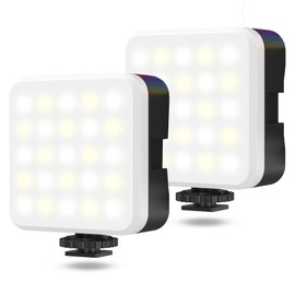 Zeadio LED Camera Video Light - 800LM Adjustable 3000K-7000K Color Temperature, CRI95 Portable Pocket LED Light for DSLR/Tabletop Filming/Selfie/Cell Phone/Photography, Pack of 2