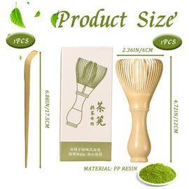 Bamboo Matcha Whisk, Traditional Matcha Brush and Scoop Set, Handcrafted Resin Tools for Matcha Tea Ceremony, Latte Making, Home Barista Use