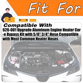 ‎LEVANLIGHT 626-001 Upgrade Aluminum Engine Heater Core Bypass Kit with 5/8" 3/4" Hose Compatible for Most Common Heater Hoses