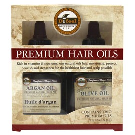 Difeel Premium Natural Hair Oil - Olive Oil Hair Oil and Argan Oil 2.5 Ounce (2-Piece Set)