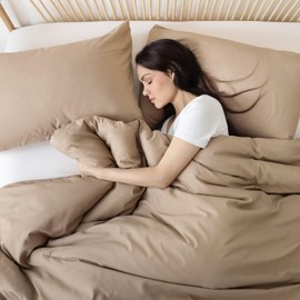 ROSGONIA Queen Comforter Set Taupe Brown, 3pcs(1 Boho Tan Comforter & 2 Pillowcases) All Season Soft Bedding Lightweight Bedspread Blanket Quilt