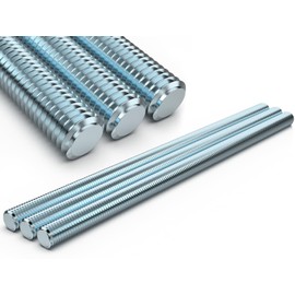 Pack of 3 Threaded Rods M8 x 30 cm Galvanised Threaded Rods Carbon Steel Threaded Screws DIN 975 Strength Class 4.8 Threaded Rod with Metric Full Thread Metric Thread Rods According to Standards