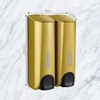 JZS Wall Mounted Shower Soap Dispenser, 2-Chamber No-Drill Shampoo Dispenser,