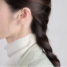 Unbranded Women Girl 925 Silver Plated Small Twist Huggie Hoop Pierced Earrings Gift XJ5