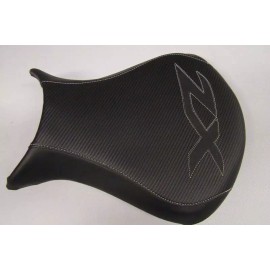 CUSTOM SEAT COVERS KAWASAKI ZX6R RIDER SEAT COVER 07/08 black carbon fiber
