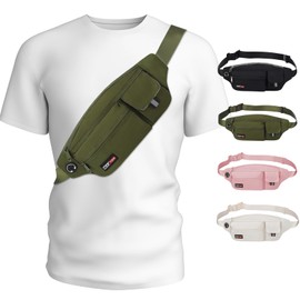 MAXTOP Fanny Pack Men Women Running Waist Bag Fashion Waist Bag Waterproof Travel Money Belt Phone Holder for Yoga Gym Jogging Workout Fitness Training, Green, Casual