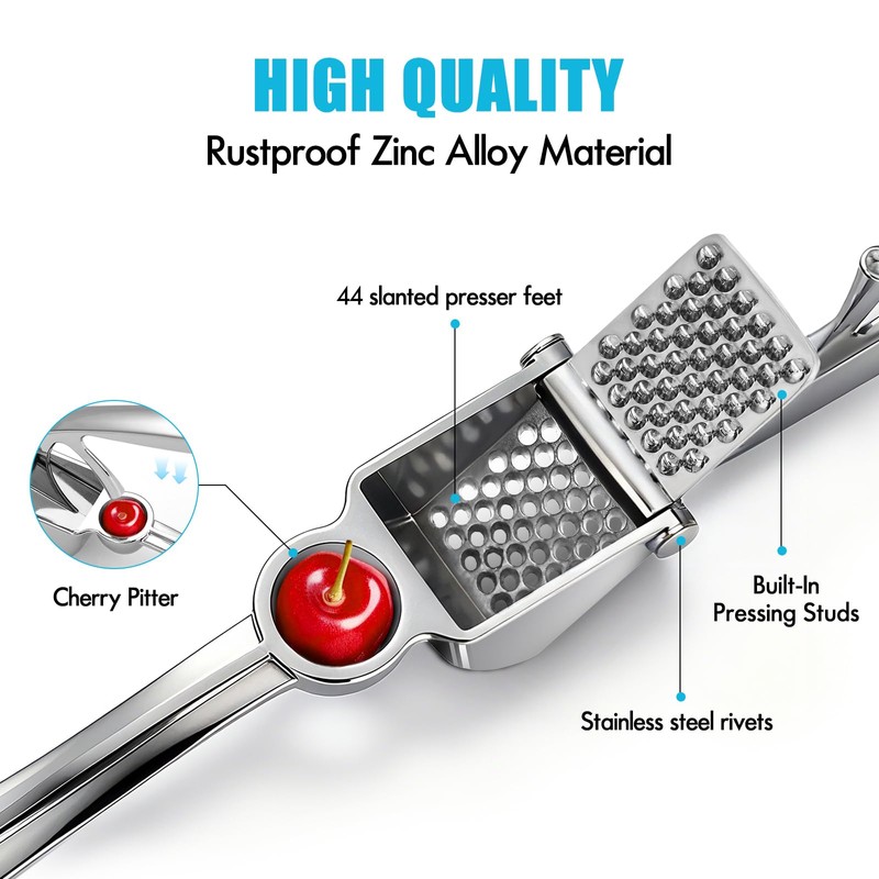 COKORA Garlic Press, Premium Metal Garlic Crusher Tool, Heavy Duty