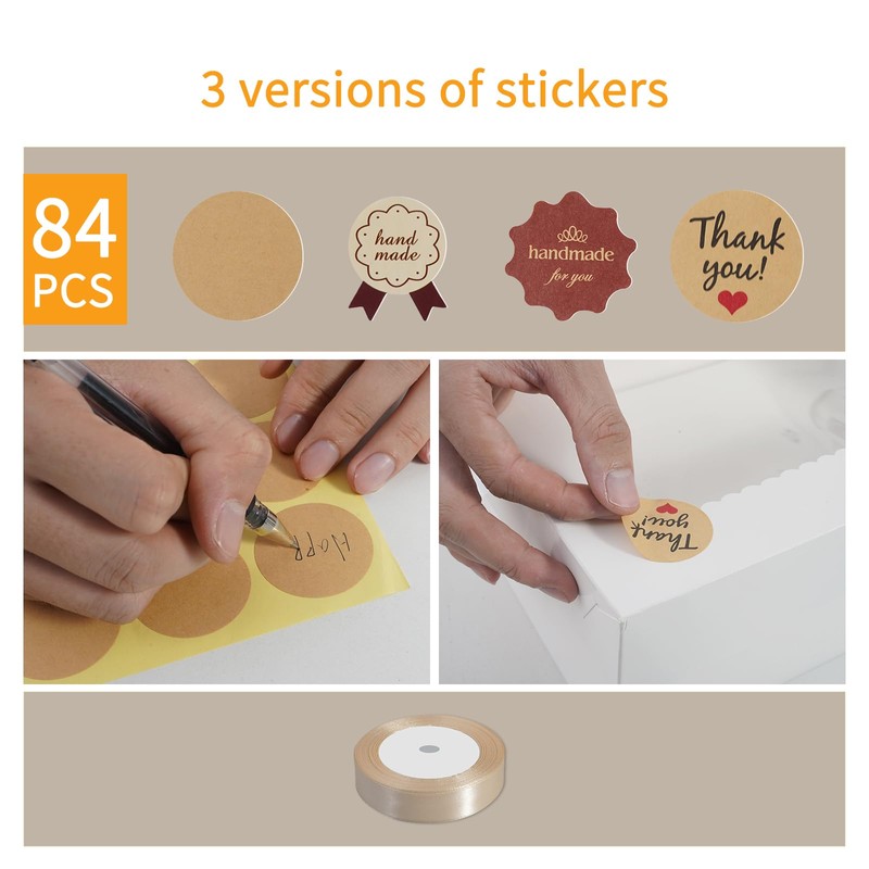 Aufind 18pcs Cake Boxes with Cake Board, 14x10x4 Inches White