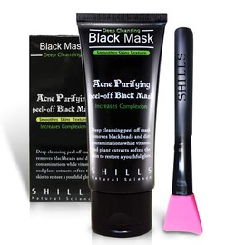 SHILLS Charcoal Peel Off Mask, Activated Mask with Brush, 1 Bottle (1.69 fl. oz)