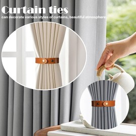 Curtain Tiebacks Holdbacks Rope Tie Hold Backs Back Clips Hooks Holder Accessories for Curtains, 2 Pcs Brown