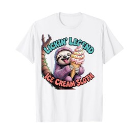 Lickin' Legend: Ice Cream Sloth Funny Dessert T-Shirt