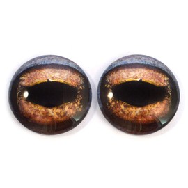 Brown Toad Frog Glass Eyes Realistic Animal Pair for Reptile Art Doll Parts, Sculpture, Prop, Mask Crafts, Fursuit, Jewelry Making Cabochons, Taxidermy Supplies, and More (25mm)