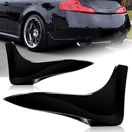 Hyperspeed Rear Bumper Apron Protector Lip Mud Flaps Splash Guards Polyurethane Fit for Infiniti G35 Coupe Fit for Nissan 350Z Z33, Automotive Body Kit, Car Mods Exterior Accessories (Painted Black)