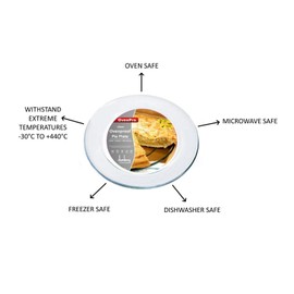 Ovenproof Plate Glass Pie Plate for Baking 25cm Transparent Glass Pie Tart Flan Baking Plate Oven to Tableware Plate Dish (1 Piece)