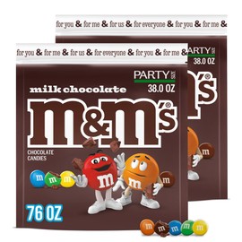 M&M'S Milk Chocolate Candy, Party Size, 38 oz Bag (Pack of 2)