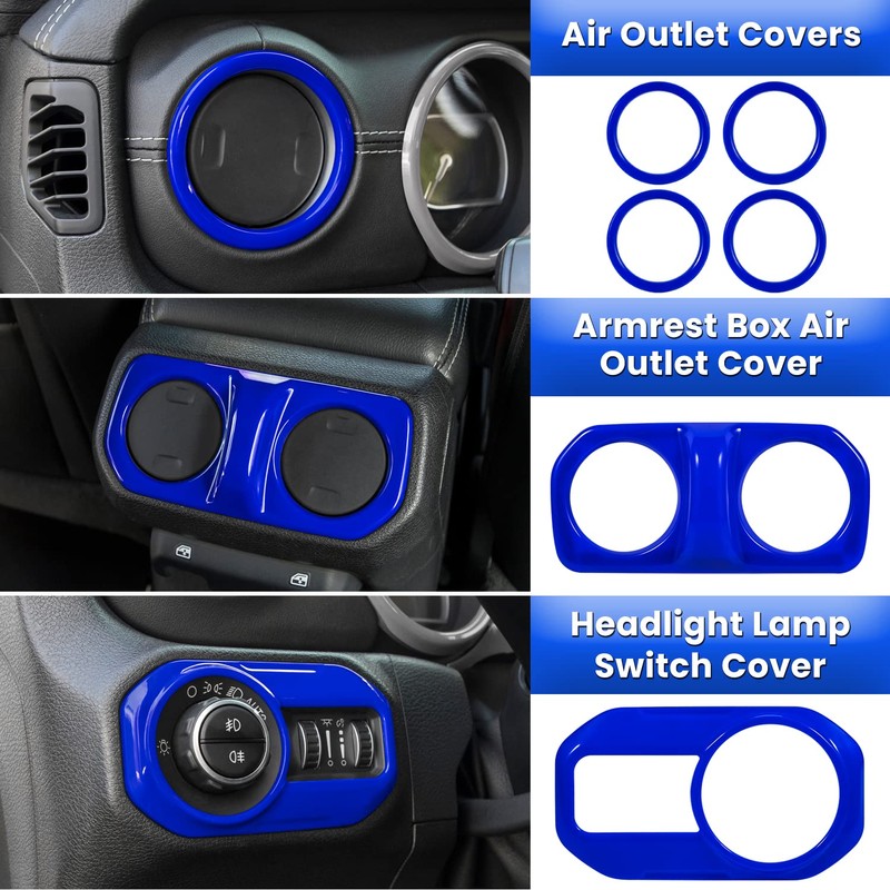23PCS Full Set Interior Decoration Trim Kit for Jeep Wrangler