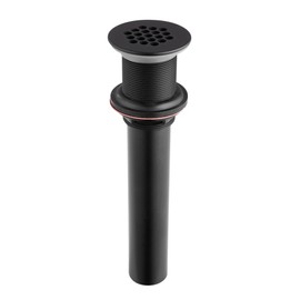 Artiwell Grid Drain Strainer Assembly Without Overflow for Bathroom Sink, C.O. Plug Lavatory Drain, Matte Black