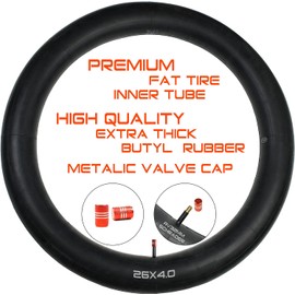 26x4 Inner Tube for Fat Tire Bicycles - Schrader Valve, Fits 26x3.5-26x4.5 Tires, Butyl Rubber & Metal Valve Cap Included