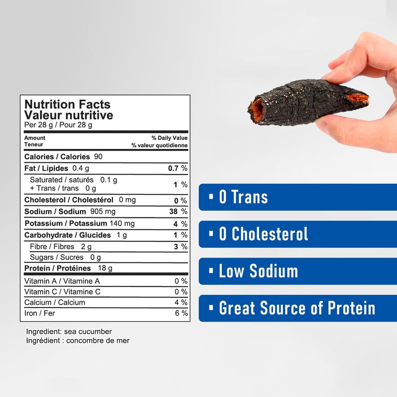 Arctica Food Canadian Dried Wild Sea Cucumber - 0 Trans