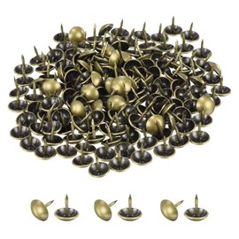 MECCANIXITY Upholstery Tacks for Furniture, 5/8 Inch (16 x 16mm) Metal Round Bronze Thumb Tacks for Wall Decorative Upholstery Nails DIY Project Home Decor, Pack of 140
