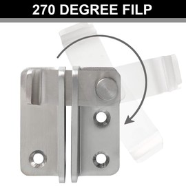 Ruayia Door Lock Deadbolt, Small Stainless Steel, Sliding Bolt with Fixed Screw, Bolt Latch for Doors, Windows, Bathroom, Cabinets and Drawers (Right Open) - Silver