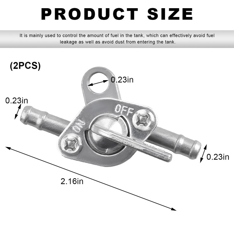 YTFRL 2 PCS Inline Fuel Tank Tap Valve, 6mm Motorcycle