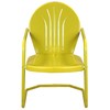 Northlight 34-Inch Outdoor Retro Tulip Steel Armchair, Yellow