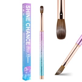 Shine Chance Acrylic Nail Brush Size 08, 100% Pure Kolinsky Nail Brush for Acrylic Application, Professional Nail Extension Manicure Tool Nail Drawing Pen for DIY Home Salon