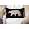 Smooffly Throw Pillow Case Black Background Bear Cotton Linen Throw
