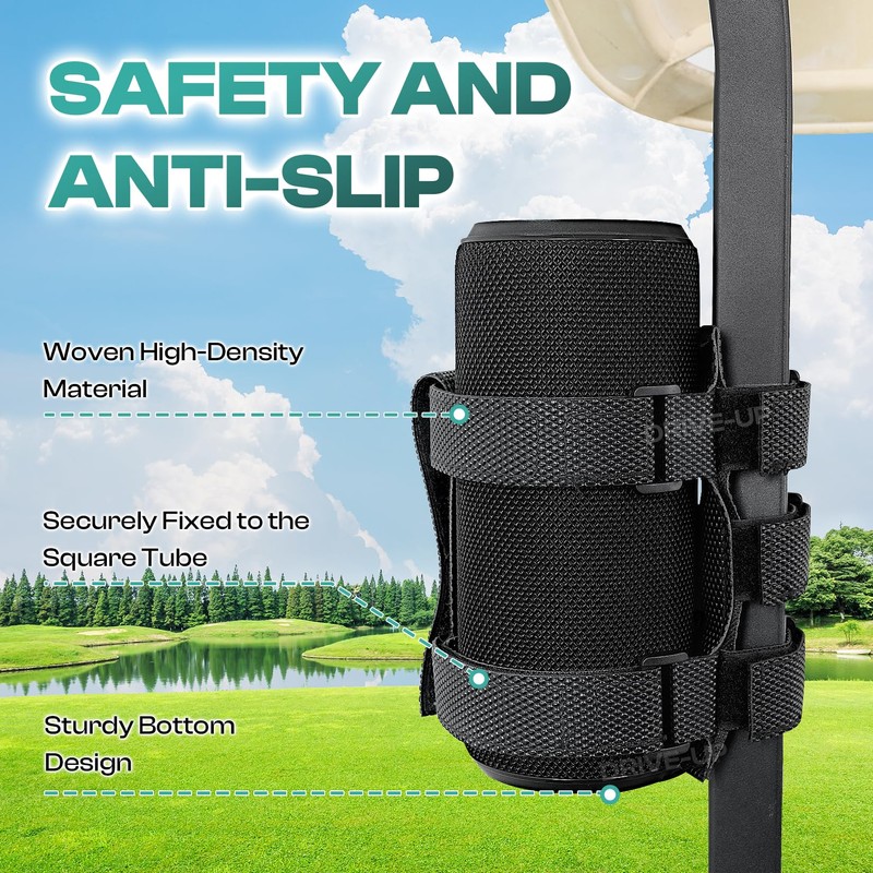 Drive-up Adjustable Speaker Mount for Golf Cart, Strap Holder for