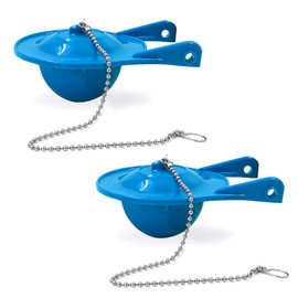 2 Pack Universal Toilet Flapper, Toilet Tank Flapper with Stainless Chain, Toilet Rubber Flapper, Toilet Water Saving Flush Valve Replacement Kit Fits Most Toilets (3 Inch)