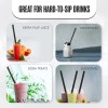 200 Pcs Popote Jumbo Para Tapioca Boba Corte Diagonal Negro
