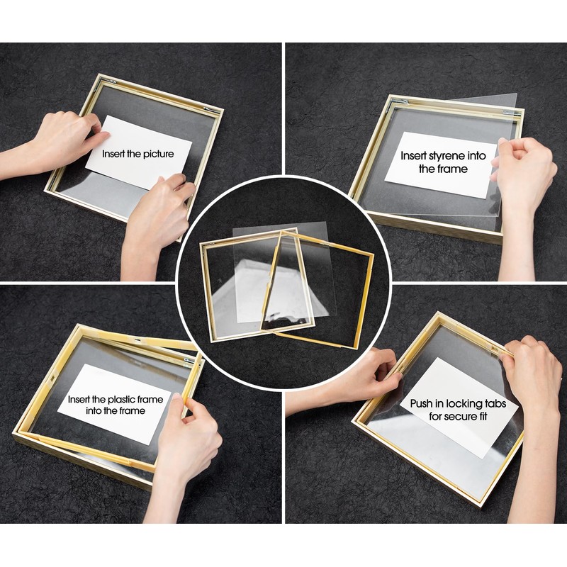 Frametory, 12x12 Floating Picture Frame - Metal Photo Frame -