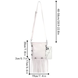 Women Tassel Cowgirl Fringe Shoulder Bag Mini Faux Suede Leather Crossbody Bag Cute Handbag Purse