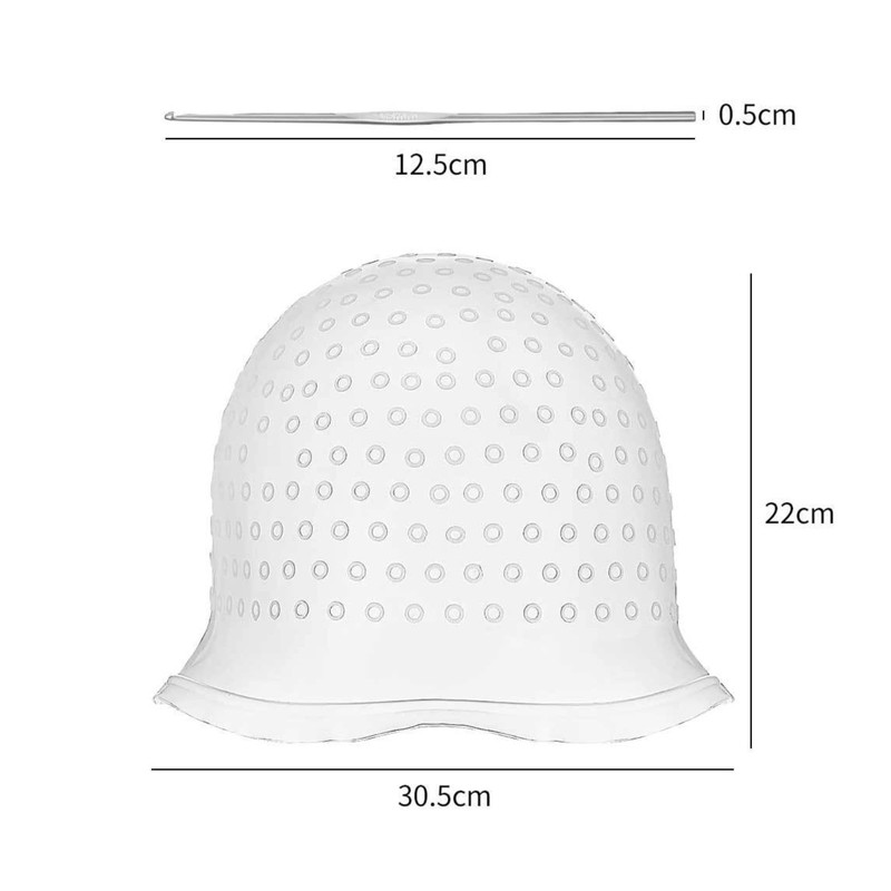 [ShuaWdk]ニードル付きパンチ穴付きシリコンハイライトヘアキャップ、メッシュキャップ、プロフェッショナル再利用可能ハイライトポケ穴キャップ、フック付き、カラーヘアサロンヘアドレッシング染色ツール、女性男性用 (ピンク)