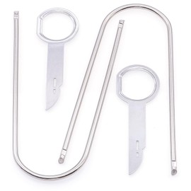 MEAJOO 4 PCS U-Shaped Car Radio Removal Pry Tool and Radio Removal Tool Key, Stainless Steel Automotive Radio Removal Tools, for Disassembly of Most Car Audio Frequency Converter