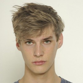 QUEENTAS Short Olive Brown Men's Wig Natural Curl Synthetic Hair Daily Wig for Men Father's Day Gifts