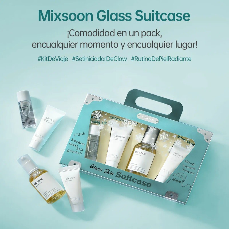 Mixsoon Kit Coreano Glass Skin 4 Pzs Mini Maletín De