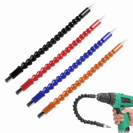 11.6 inch Flexible Drill Bit Extension, Screwdriver Soft Shafts Bit Holder for Power Drill with Magnetic 1/4'', Universal Drill Connection for Electrical Cabinet Furniture Computer Chassis (4 Pack)