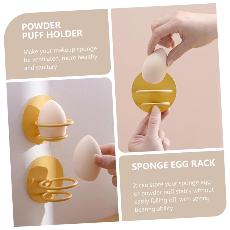 Ipetboom Makeup Sponge Holder Case 4pcs Wall Mount Rack Makeup