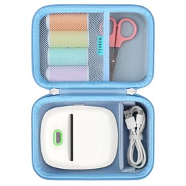 RAIALL Case for ORGSTA S002 Sticker Printer, Travel Bag for Mini Printer Portable Thermal Sticker Printer Label Maker, Label Printer Study Printer Storage Holder for Thermal Paper and Cable, Blue