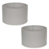 MiniSun | Small Modern Grey Fabric Drum Light Shades |