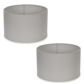 MiniSun | Small Modern Grey Fabric Drum Light Shades | Lamp Shades, Home Décor & Improvement Essential | Set of 2
