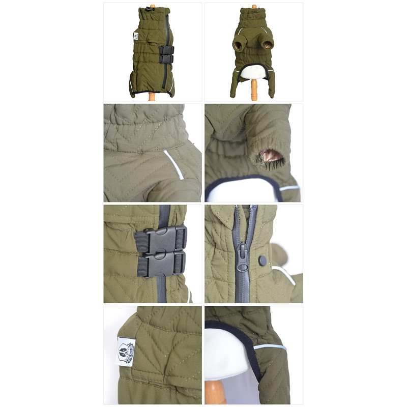 Warm Dog Coat Double Layers Dog Vest, 4 Legs Covered