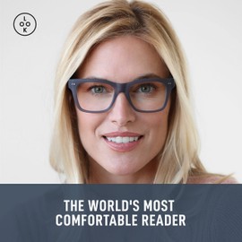 LOOK OPTIC Cosmo Reader - Stylish, Unisex, Prescription Quality Readers - Comfortable, Scratch Resistant Reading Glasses 1.50, Grey
